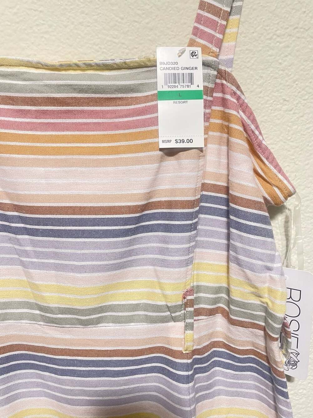Rosie Harlow Striped Square Neck Mini Dress Size L - Picture 2 of 4